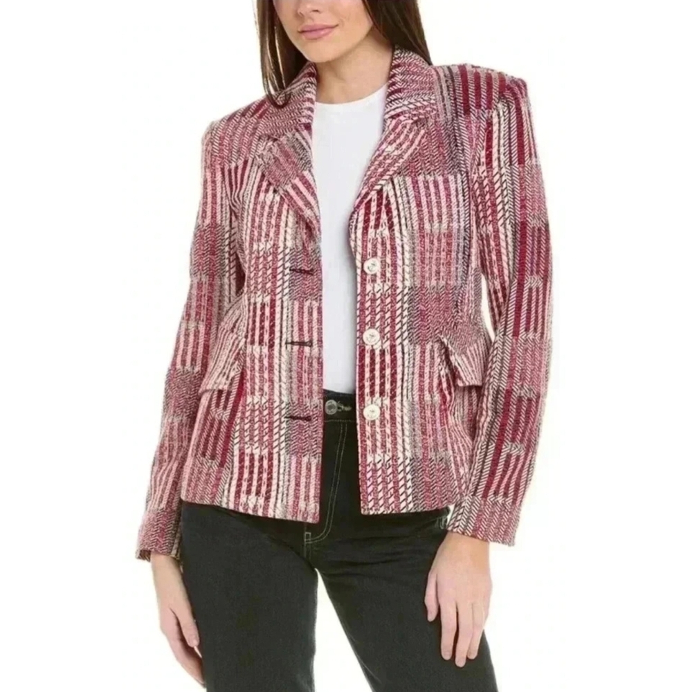 Cabi Medium Blazer Jacket Stretch Patchwork Nauti… - image 3